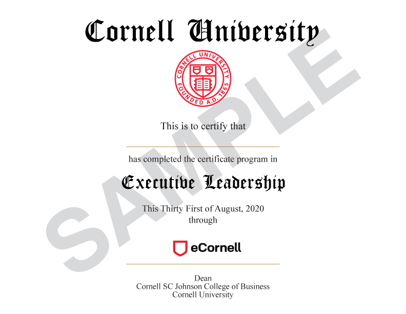 eCornell Professional Certificate Program Digital Transformation